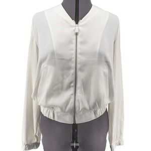 Express Lightweight White Bomber Jacket Small